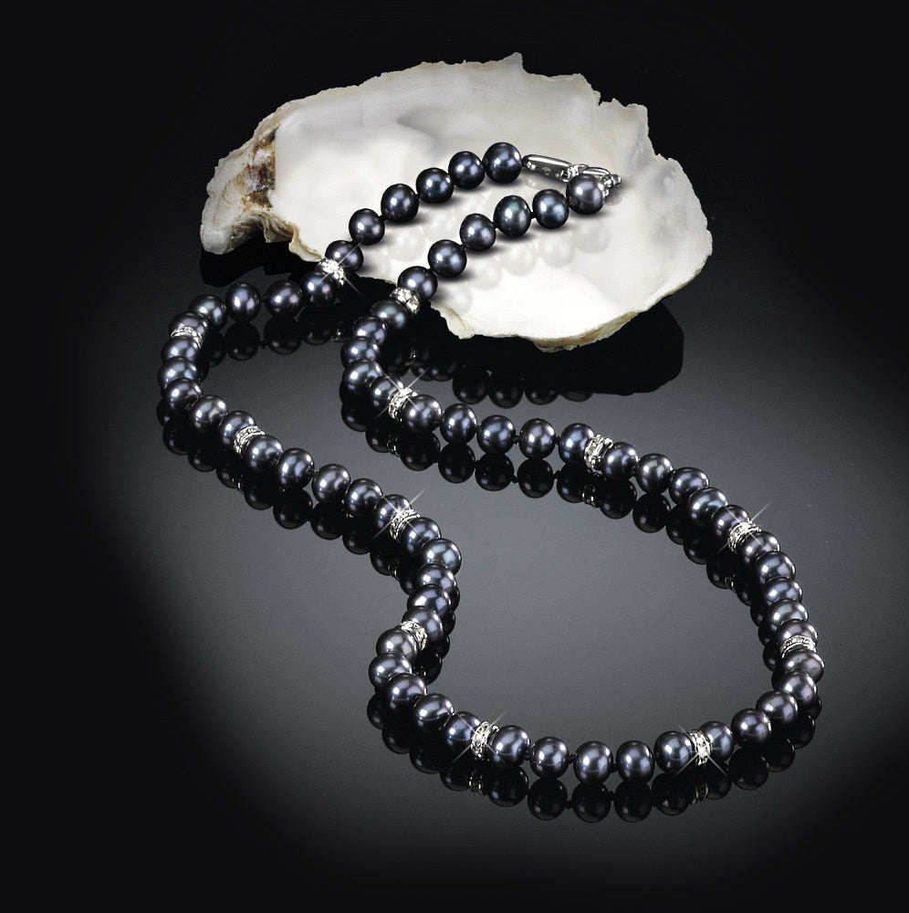Collana di perle nere Midnight Spell con orecchini abbinati GRATUITI